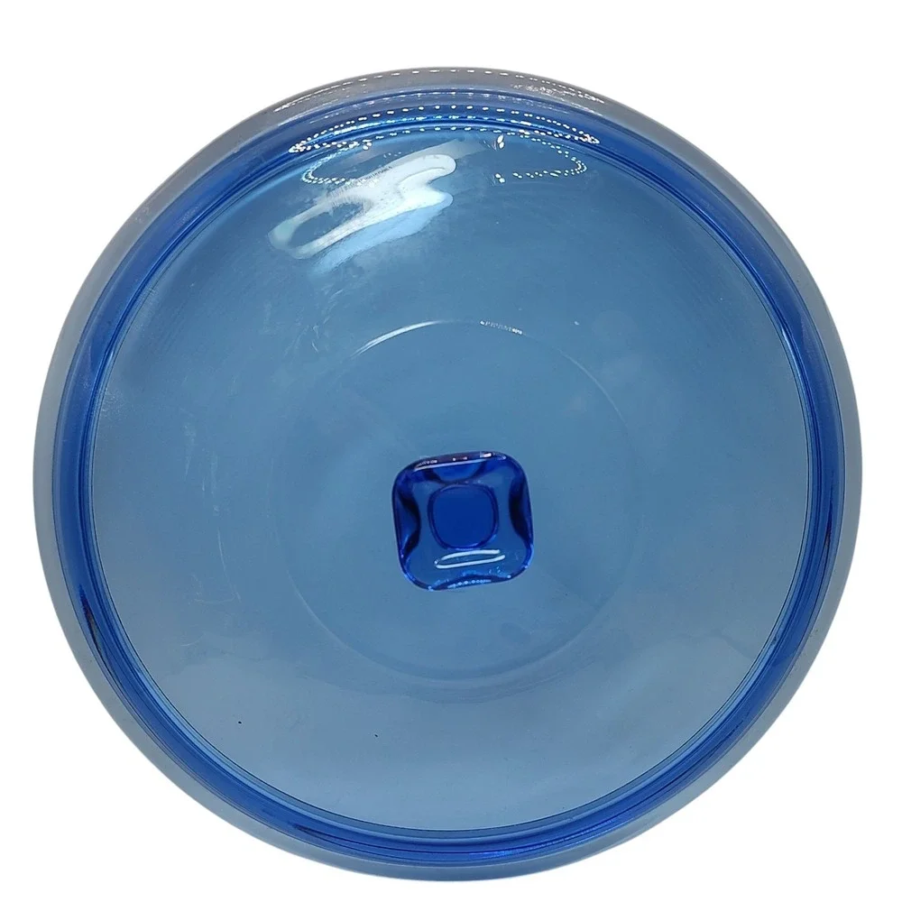 Colt Blue Casserole Lid Only Glass Two Quart 9.5‎ Inches Square Handle Unmarked